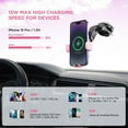 thumbnail image 3 of Wireless Car Charger,【7 Colored LED Backlit】 15W Auto Clamping Car Charger Phone Mount Holder fit for iPhone 14 13 12 Mini Pro Max 11 XR XS, Samsung Galaxy S23 Ultra S22 S21+ S10+ Note 20, etc - Pink, 3 of 18