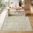 thumbnail image 4 of Toyoso 6'x9' Traditional Sage Green Floral Rug, Antique Bordered Silicone Large Carpet, 0.25" Slim Machine Washable Non-Slip Floor Rug for Modern Living Room and Studio, Pet Friendly Rug Cover, 4 of 9
