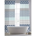 thumbnail image 5 of Boho Blue Aqua Sheer Curtains 96 Inch Length 2 Panels Set, Geometric Stripes Tribal Bohemia Retro Voile Window Treatment Semi Sheer Long Curtains Drapes for Bedroom/Living Room/Kitchen 52"x96"x2, 5 of 7