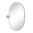 thumbnail image 4 of Oval Brushed Nickel Pivot Bathroom Mirror Pill Shaped Tilting Bathroom Vanity Mirror 20x30", 4 of 6