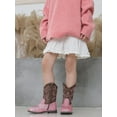 thumbnail image 6 of DADAWEN Kid Western Boots Girls Pink Cowboy Boots for 2.5 Little Kid, 6 of 6