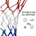 thumbnail image 3 of 2 paquetes de protección solar resistente a la lluvia de red de baloncesto, cuerda trenzada de poliéster rojo blanco azul, 12 bucles compatibles con comp profesional para interiores y exteriores Afortunado Sencillez, 3 of 5