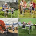 thumbnail image 6 of Adjustable Height Folding Table - 23.6" Square Lightweight Aluminum Outdoor Table with Carry Handle & Mesh Bag, for Camping, Grill, Picnic, Card Games (White), 6 of 6