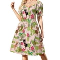 thumbnail image 1 of Chihuahuas raza de perro hula hawaiano palmeras tropicales chihuahua Vestido de manga corta Vestido de verano para mujer Vestido de verano para mujer, 1 of 8