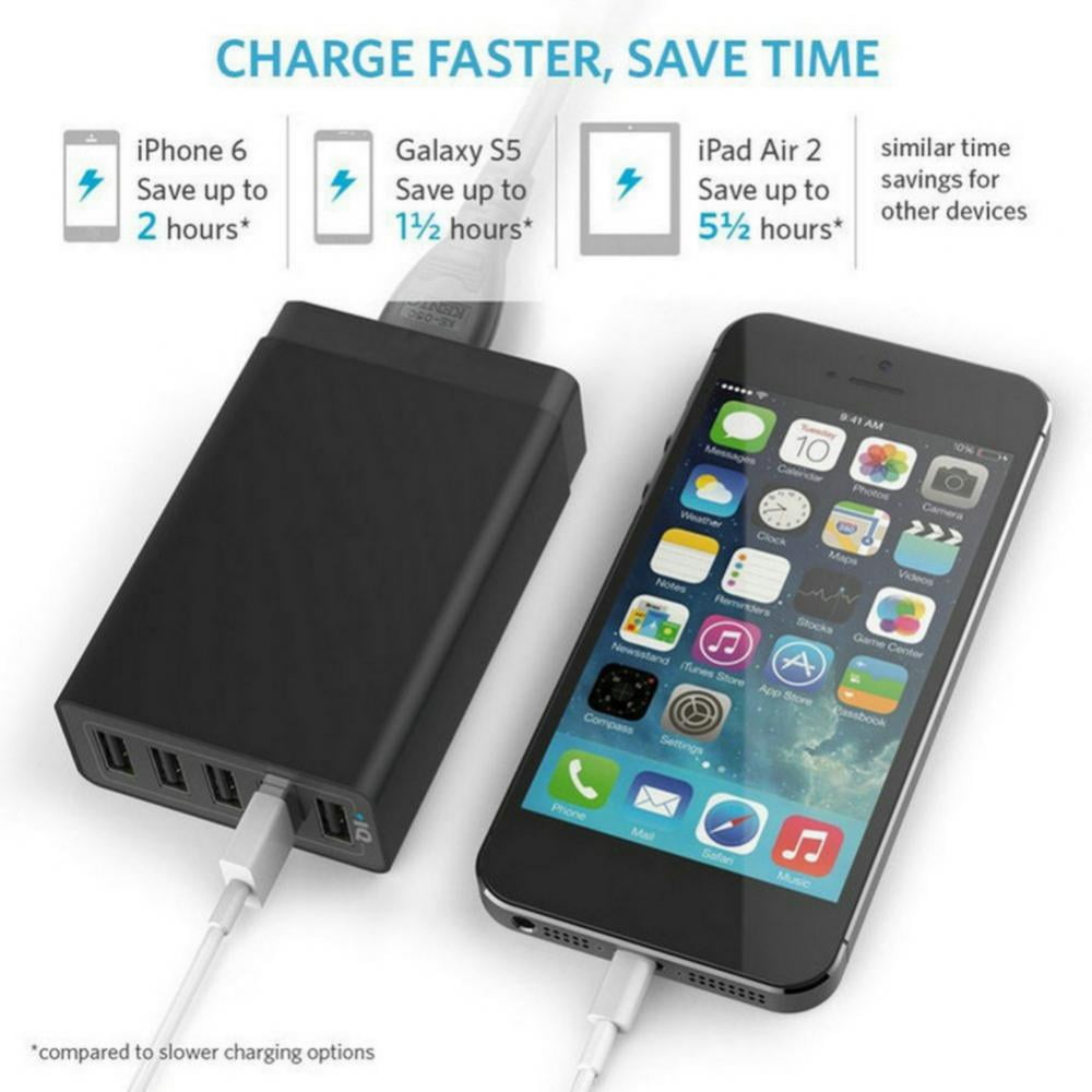 スマホアクセサリー Smart USB Charger 40W 8A 8 Multi-Port Amazon.com: Multiple USB Charger, 40W 8-Port Desktop