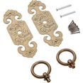thumbnail image 2 of 1 par de tiradores de puerta doble YONGSHENG estilo casa de campo Vintage para armario herrajes de madera latón antiguo tamaño grande 3,94 x 1,26, 2 of 5