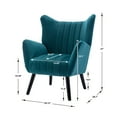 thumbnail image 5 of Velvet Accent Chair for Living Room, SYNGAR Comfy Upholstered Leisure Chair with Soft Arm and Back for Bedroom, Modern Velvet Vanity Chair for Makeup Room, Arm Chair with Solid Wood Legs, Green, D4064, 5 of 8