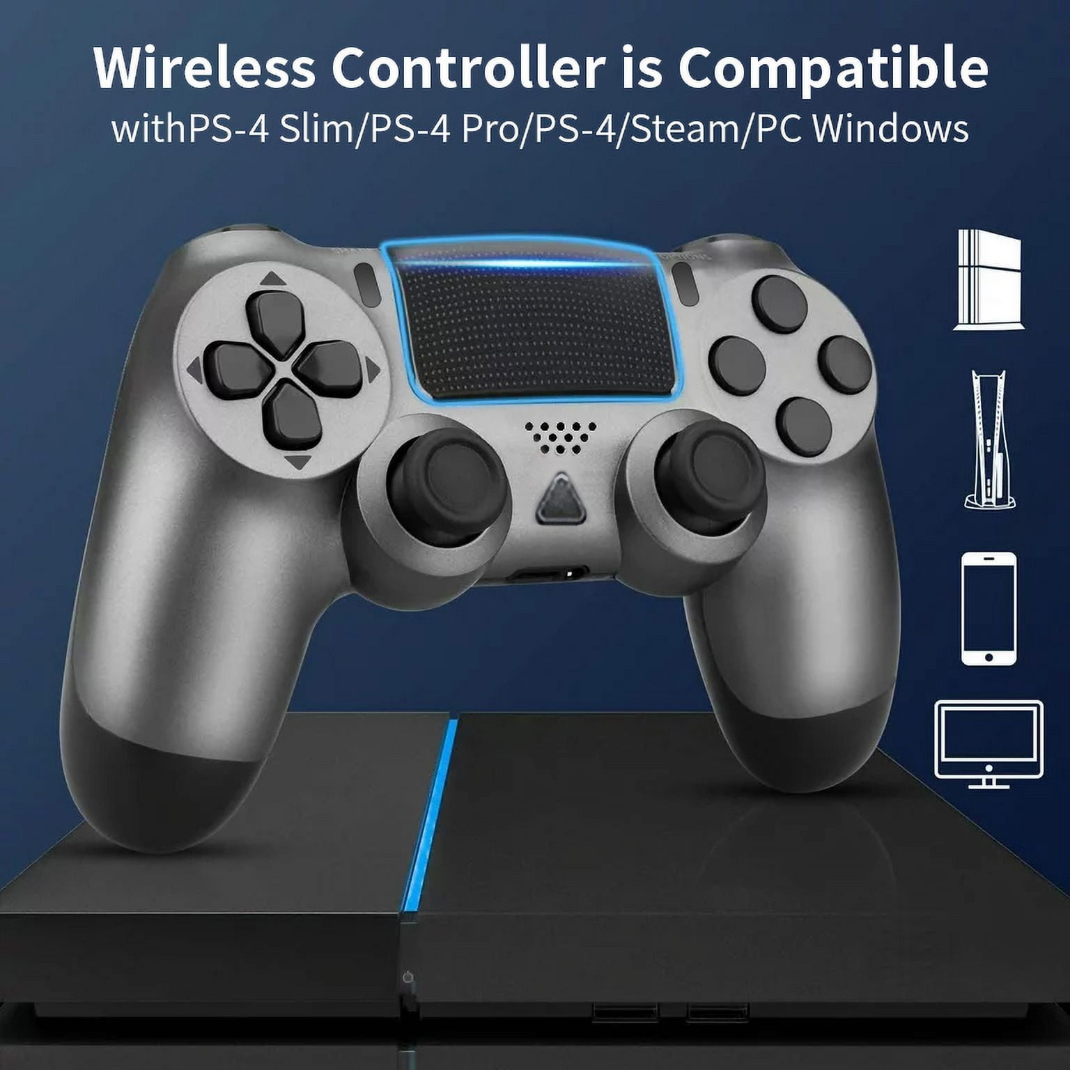 SPBPQY Custom Wireless Game Controller Replacement for P4 Controller,  Controller Gamepad Joystick for P4/Slim/Pro/Windows PC ! (Clouds)