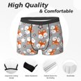 thumbnail image 2 of Men's Boxer Briefs, Fox Stars Printed Gray Soft Comfy Mens Underwear Boxer Briefs Breathable With Widen Waist, 2 of 7