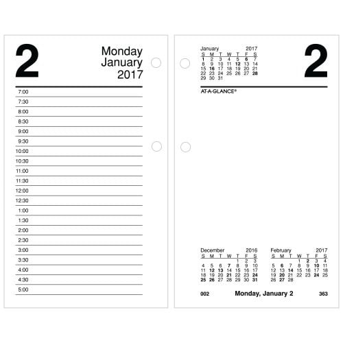 AtAGlance Calendar Refill, 3 1/2 x 6