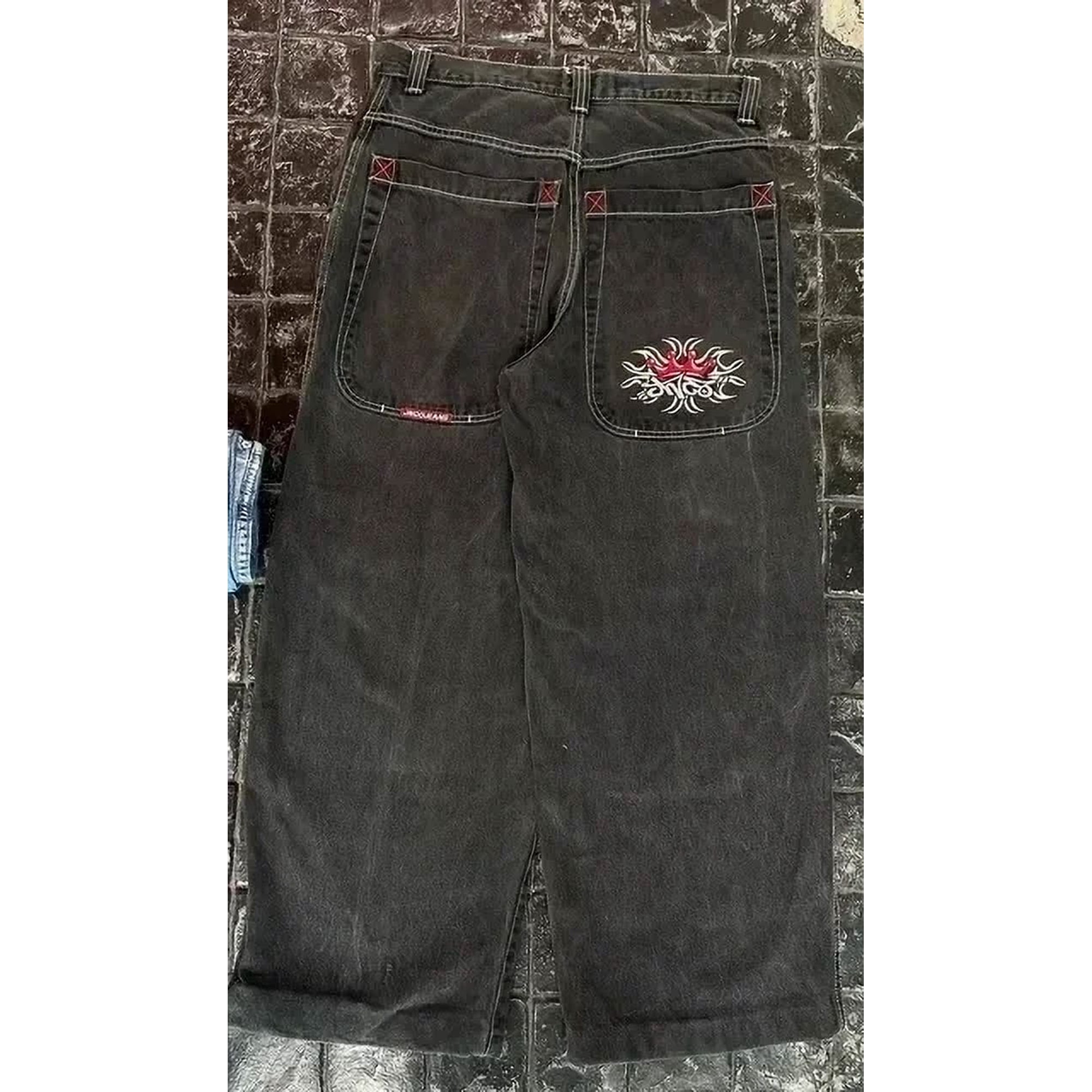 Y2K clothing cargo pants men JNCO Embroidered high quality jeans