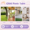 thumbnail image 6 of Ktaxon Outdoor Portable Kids Picnic Table with Umbrella, PP Children Bench Set, Easy Store Child Seating Set for Indoor Outdoor, Pink & Purple, 6 of 11