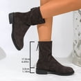 thumbnail image 2 of Dark Gray Ladies Ankle Boots Round Toe Back Zipper Block Heel Low Heel Short Shaft Comfortable Winter Casual Non Slip Daily Wear For All Occasions Size 38, 2 of 9