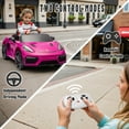 thumbnail image 4 of Porsche 718 12V Powered Ride on Toys, Kids Ride on Cars Sports Car with Remote Control, 4 Wheel Suspension, Bluetooth, Music, LED, Safety Belts, Electric Car for Toddler 3-6 Yr Boys Girls Gifts, Pink, 4 of 9