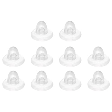 Unique Bargains Earring Backs, 50pack Silicone Earring Backs for Studs, Soft Earring Backs for Fish Hook Earring Hoops (Clear,8mm)