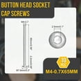 thumbnail image 2 of Uxcell M4-0.7x65mm Button Head Socket Cap Screws - 10Pack - Good for Road Bicycle, Mountain Bike, Auto, Motorcycle - 304 Stainless Steel Whitewashed - Hex Drive Fasteners, 2 of 6