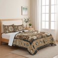 thumbnail image 5 of Full Quilt Set 78''x90'', Brown Boho Lightweight Bedspread Coverlet Set with 2 Pillow Shams, Retro Western Rustic Ethnic Tribal Patterns Breathable All Season Quilt Bedding for Bedroom/Guest Room, 5 of 9