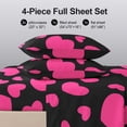 thumbnail image 6 of Flymme Full Sheet Set for Girls Women,4 Piece Rose Red Love Heart Pattern Bedding,Microfiber Soft and Breathable Bed Sheets for Valentines Day Bedroom Romantic Decor, 6 of 8