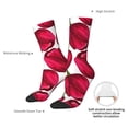 thumbnail image 4 of Hirioo Tulips Flowers Pattern Adult Middle Tube Socks Breathable Sock Non-Pilling,Contrasting Color Design, 4 of 6