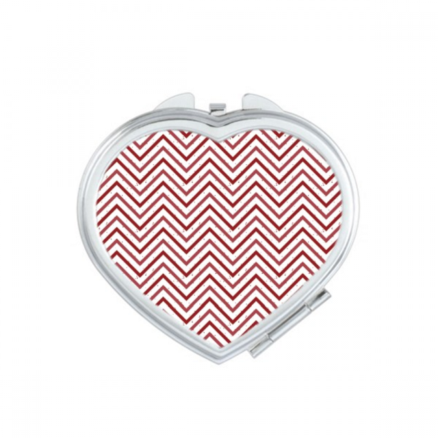 mas Red Pattern White Decoration Heart Mirror Travel Magnification Portable Handheld Pocket Makeup