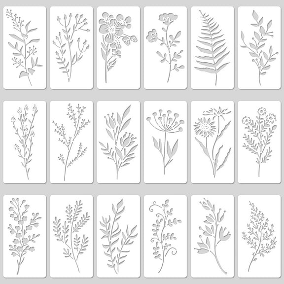 Stencils for Painting 18pcs Reusable Flower Grass Stencils for DIY