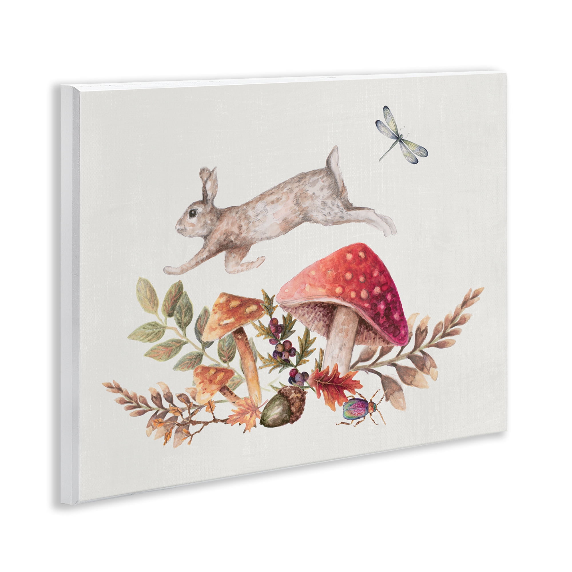Stupell Industries Rustic Botanicals & Hare Botanical & Floral Painting Unframed Art Print Wall Art, 14 x 11