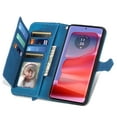 thumbnail image 6 of SYITOOCK Phone Case for Motorola Moto Edge 50 Fusion, Shockproof PU Leather Wallet Case with Card Slots Anti-Scratch Stand Magnetic Flip Zipper Pocket Cover for Motorola Moto Edge 50 Fusion, Blue, 6 of 7