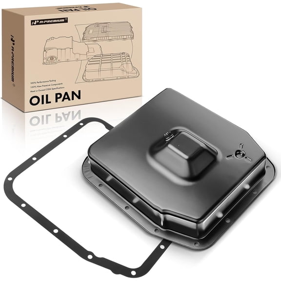 A-Premium Transmission Oil Pan with Gasket Compatible with Ford F-150 Explorer Expedition Mustang E-150 E-250 Econoline E-350 Super Duty Crown Victoria Thunderbird Lincoln Mark LT Town Car Mercury