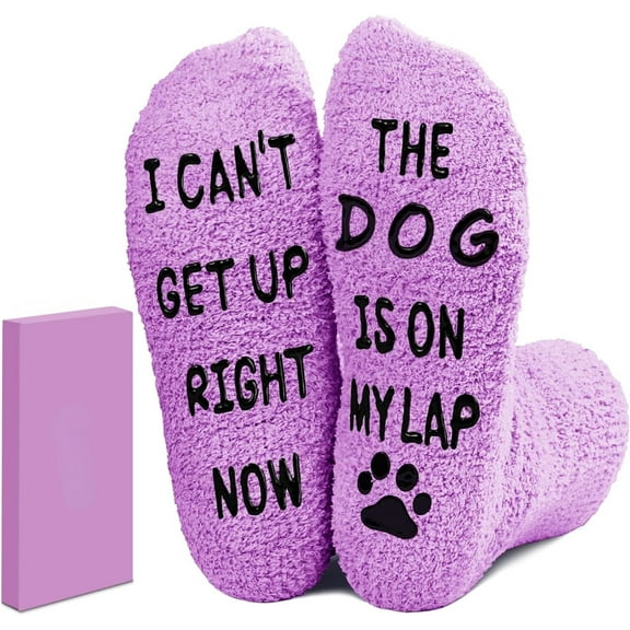 Christmas Gifts for Women Mom Grandma Teacher Wife Dog Lovers, Funny Fuzzy Slipper Socks. Stocking Stuffers for Women Adults, Gifts for Mom, Birthday Mothers Day from Daughter Son.