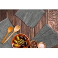 thumbnail image 4 of Fingercraft Cloth Napkins, 100% Linen Table Napkins, 20 in x 20 in, Set of 6, Charcoal, 4 of 7