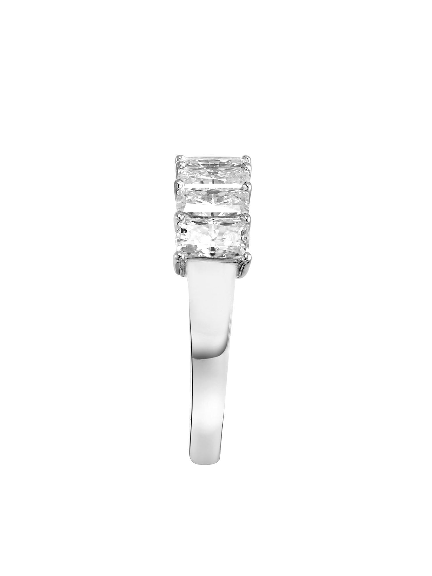 2 Carat DEW Radiant-Cut Moissanite 10k White Gold Semi-Eternity Band