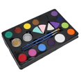 thumbnail image 1 of 14 Colors Face Body Paint Pigment Set Halloween Makeup Cosplay Painting Tool Set, 1 of 5