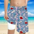 thumbnail image 2 of Utlike Boys Printed Swimming Shorts With Drawstring Elastic Waist High Waisted Loose Casual Swim Trunks With Compression Liner Child Lightweight Beachwear Size 7 Years, 2 of 5