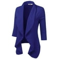 thumbnail image 2 of Doublju Women's Lightweight Thin 3/4 Sleeve Open Front Blazer with Plus Size, 2 of 4