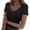 Black, variant on Women V Neck Ribbed Fitted Tight Tshirt Short Sleeve Shirt Basic Knit Top