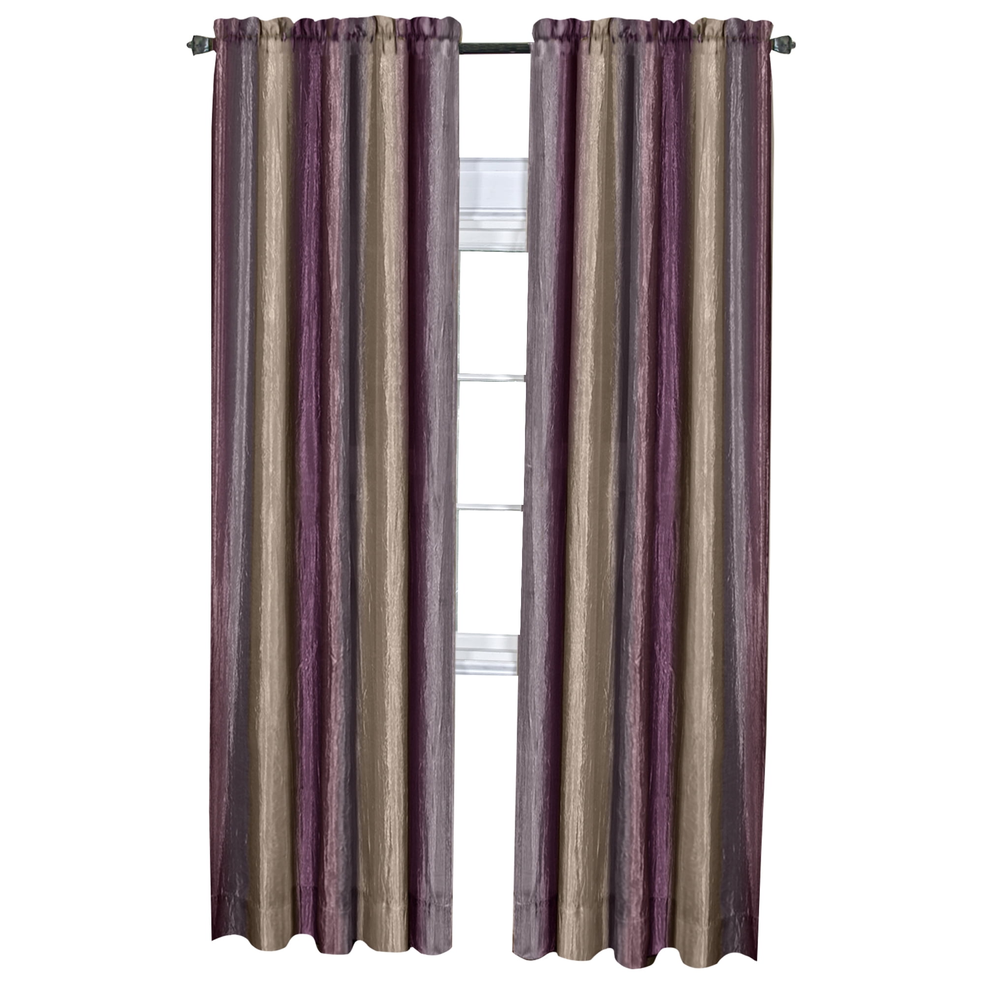 Achim Ombre Window Curtain Panel, 50 in x 63 in, Aubergine