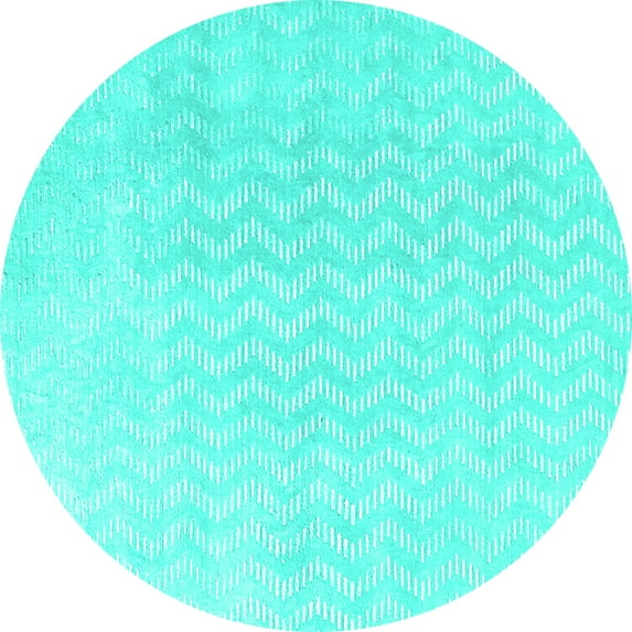 Ahgly Company Indoor Round Solid Turquoise Blue Modern Area Rugs, 6' Round