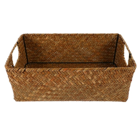 LEORX Home Storage Baskets Flat Storage Box Light Brown Organizer for Wardrobe 1Pcs 12.99*9.06*4.33in