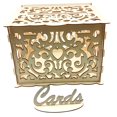 thumbnail image 2 of Tmvgtek Caja De Almacenamiento De Regalo Para Tarjetas De Boda Ahuecadas De Madera Diy, Suministros Para Fiestas (Jm01776) Tmvgtek Para estrenar, 2 of 8