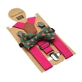 thumbnail image 4 of Conjunto de tirantes y pajarita para niños con 3 clips, espalda en Y, práctico y portátil, para niños de 1 a 8 años. Rosa roja, 4 of 9