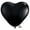 Black, variant on Burton & Burton 6" Ivory Silk Heart Shape Balloons, 100 Pack