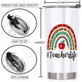 thumbnail image 3 of Teacher Appreciation Valentines Gifts, Best Teacher Gifts for Women - Gifts for Teachers, Teacher Birthday Gifts, 20 oz Stainless Steel Teacher Coffee Tumbler Cup, 3 of 6