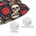 thumbnail image 3 of Kdxio Cotton Pillow Cases 16"x24" Pillowcases,Soft and Breathable Bedroom Pillow Cases-rock record Skull-No Pillow Core, 3 of 5