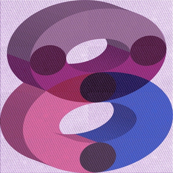 Ahgly Company Machine Washable Indoor Square Transitional Dark Magenta Purple Area Rugs, 8' Square