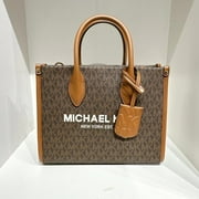 Michael Kors Women's Small Polyester Signature Tote Bag, Brown