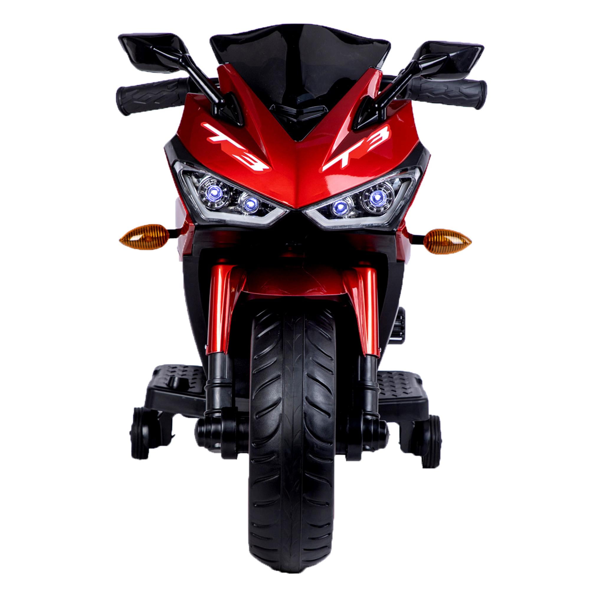 SaveJoy 12V Kids Motorcycle，Ride on Toys for Boy Girl, Red