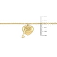 thumbnail image 2 of Everly Women's 18k Yellow Gold Flash Plated Sterling Silver Heart & Key Charm Chain Bracelet, 2 of 7