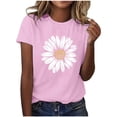 thumbnail image 3 of Lumosvexa Women Graphic Short Shirt Sleeved Tops Womens Casual T-Shirt Fashionable Relaxed Crew Neck T Shirt Pink Size 3XL, 3 of 5