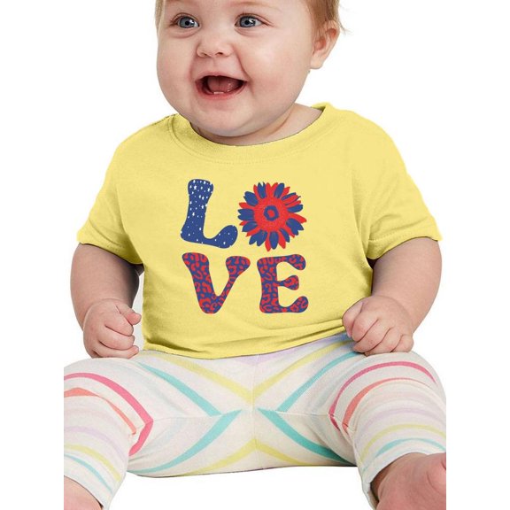 4Th Of July Flower Art T-Shirt Infant -Image by Shutterstock, 24 Months
