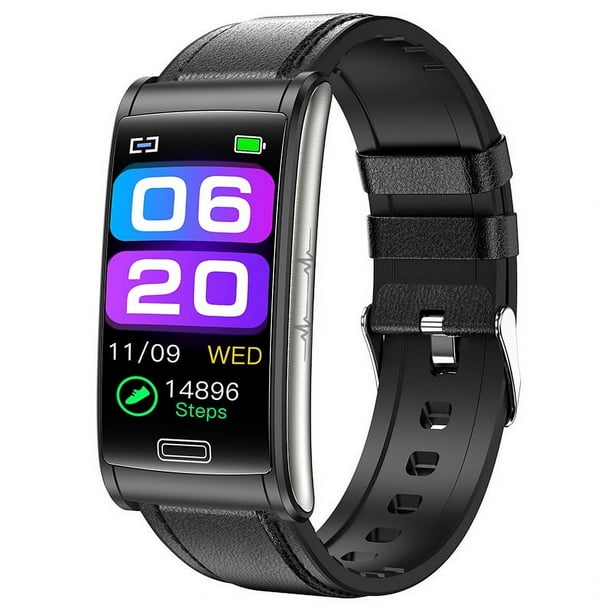 Pulsera inteligente E600, no invasiva, con ECG, glucosa en sangre, oxígeno en sangre, monitorización de presión arterial, podómetro, reloj